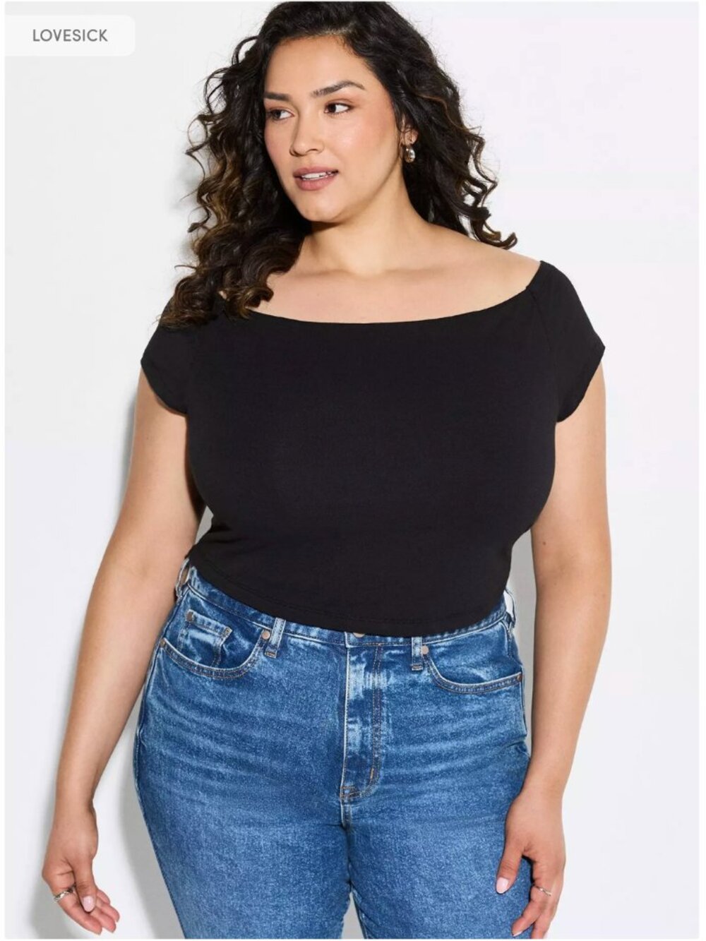 Black LoveSick Off-Shoulder Top Size 4